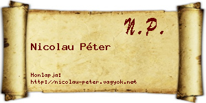 Nicolau Péter névjegykártya
