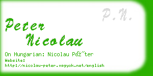 peter nicolau business card
